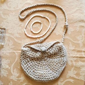 Vintage crochet Italian made Crossover Bag